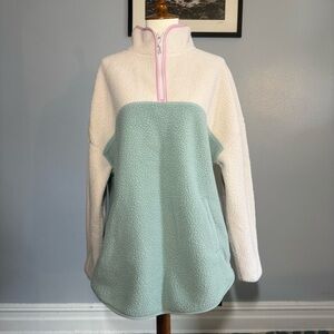 Dunnes Sherpa Sweatshirt with Pink Trim